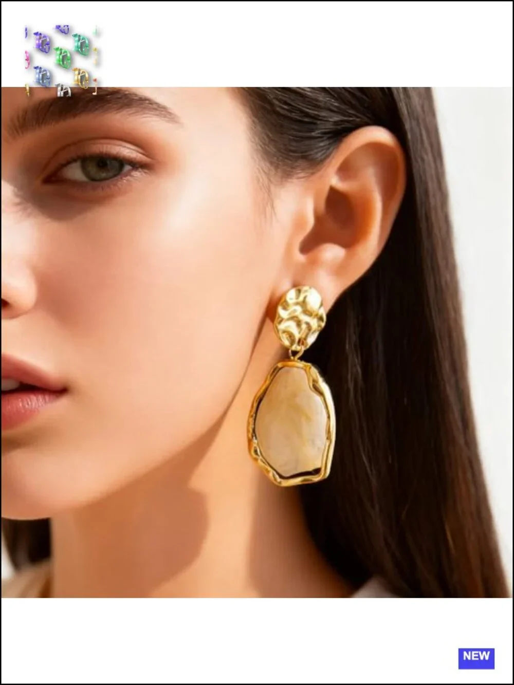 Vintage Irregular Crystal Dangle Drop Earrings Long Exaggerated Geometric